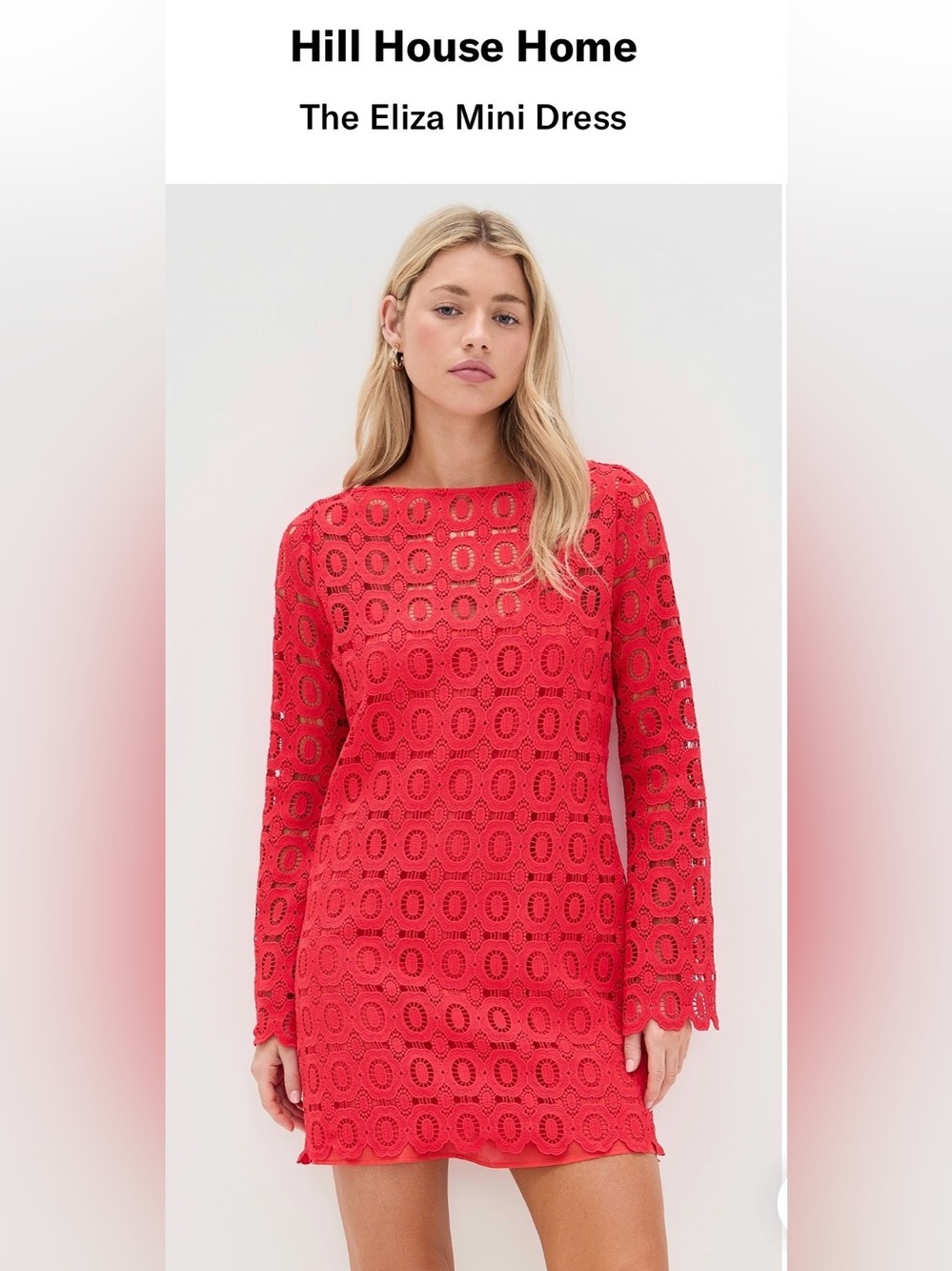 Hill House Eliza Mini Dress in Red Poppy size Medium M NWT